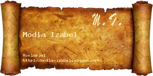 Modla Izabel névjegykártya